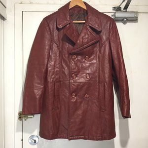 VINTAGE LEATHER DOUBLE BREAST JACKETS SIZE M